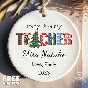 Personalized Teacher Christmas Ornament - Teacher&#39;s Christmas Gift, End of Year Teachers Gift, Thank you Daycare Teacher Gift, Keepsake