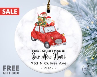 Our New Home Ornament, Personalized First Christmas in Our New Home Gift, 2023 First Home Gift, New House Ornament, House Warming Gift