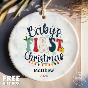 Personalized Baby&#39;s First Christmas Ornament - Custom Baby Keepsake - Baby&#39;s First Christmas 2025 - Custom Baby 1st Christmas Ornament Gift