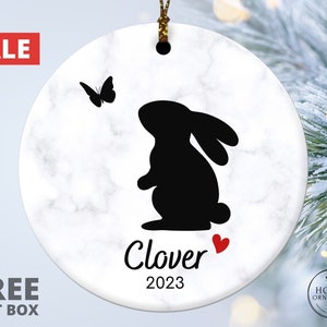 Personalized Rabbit Loss Ornament, Rabbit Memorial Gift, Bunny Sympathy Gift, Loss of Rabbit, Rabbit Condolence Gift, Rabbit Lover Gift