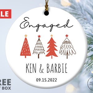 Engaged Christmas Ornament, Newly Engaged Couple Ornament, Custom Engagement Christmas Gift for Her, Wedding Gift, Engaged Ornament