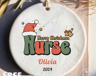 Nurse Christmas Ornament Nurse Gift Custom Nurse Appreciation Gift Personalized Gift for Nurse Keepsake Thank You Gift for Her 2025 RN Gift