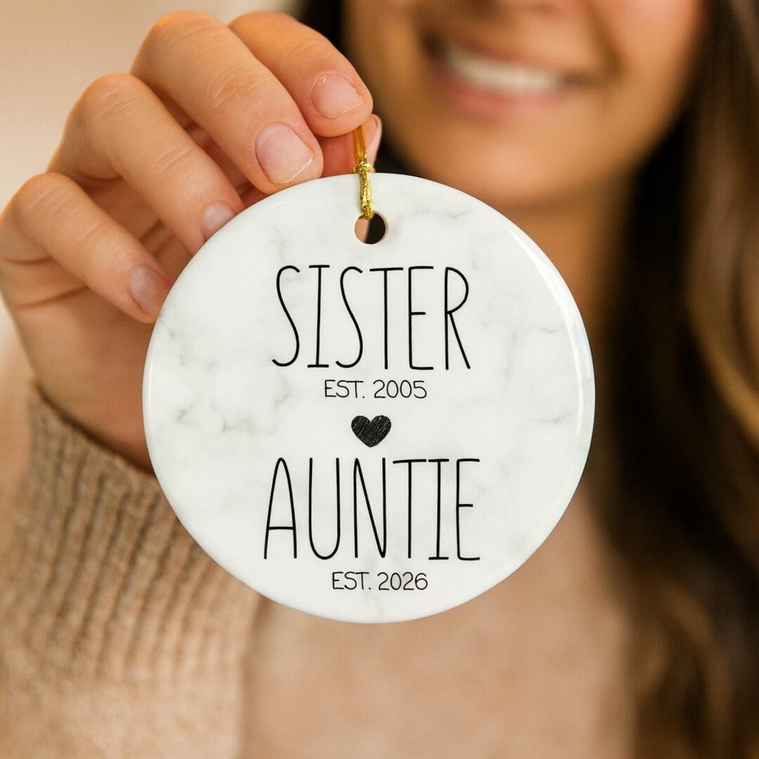 Custom Sister to Auntie Christmas Gift, Personalized New Aunt Ornament ...