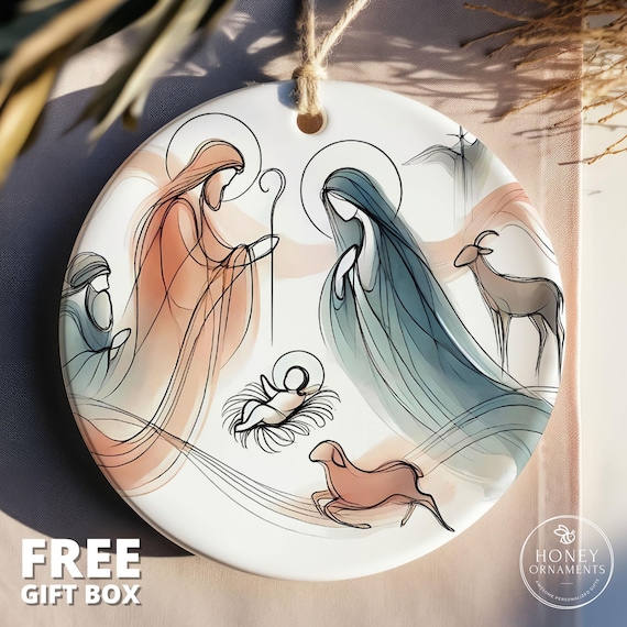 Nativity Christmas Ornament - Christian Ornament Christmas Gift - Nativity Ornament - Christmas Nativity Scene Ornament Baby Jesus Ornament