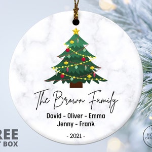 Family Christmas Ornament with Names, Personalized 2025 Xmas Ornament, Custom Holiday Ornament, Christmas gift, Family Keepsake