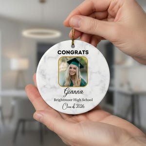 Custom Photo Graduation Ornament Class of 2026, Personalized College ...