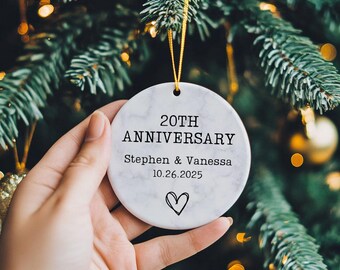 Personalized 20th Anniversary Ceramic Ornament, 20th Anniversary