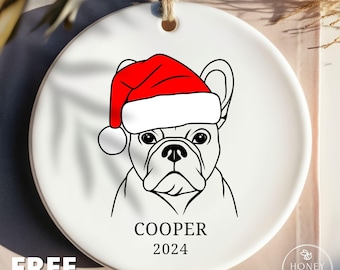 French Bulldog Ornament, Frenchie Ornament, French Bulldog Gift, Dog Ornament, Frenchie Dad Gift, French Bulldog Mom, Frenchie Mom Gift