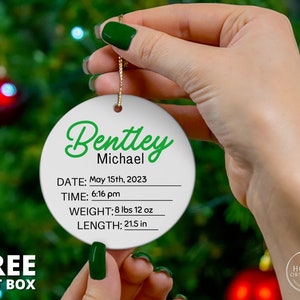 Baby Name Ornament, Birth Stats Sign, Baby Name Announcement, Hospital Name Sign, Newborn Name Sign, Baby Shower Gift for Newborn, Keepsake