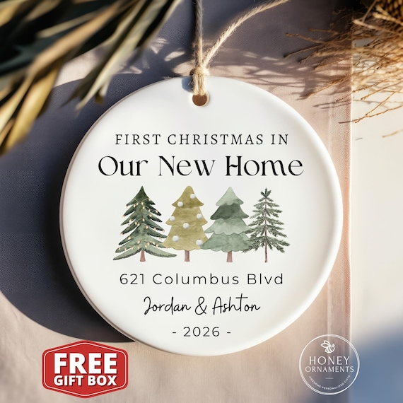 First Christmas in Our New Home Christmas Ornaments, Personalized Our New House Ornament, 2026 New Home Ornament, Our First Home Keepsake
