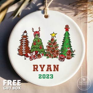 Personalized Football Ornament - Football Team Gift - Football Christmas Ornament - Personalized - Football Player Ornament - Football Gift
