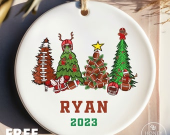 Personalized Football Ornament - Football Team Gift - Football Christmas Ornament - Personalized - Football Player Ornament - Football Gift