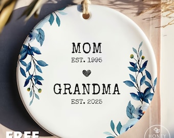 New Grandma Gift, Promoted to Grandma Ornament, Baby Announcement Gift, Gift for Grandma, First Time Grandma, Pregnancy Reveal, Personalized