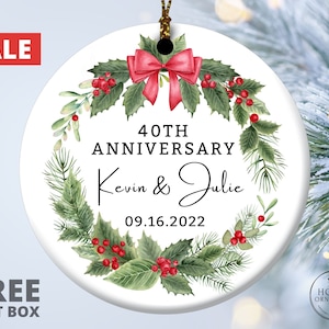 40th Anniversary Gifts for Husband, 40th Anniversary Gift for Parents, Personalized Anniversary Ornament, Wedding Gift, 40 Year Anniversary