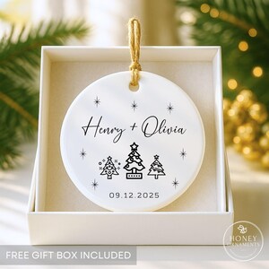 Personalized Engagement Ornament, Custom Engaged Gift, First Christmas Engaged Ornament, Engaged Couple Christmas Gift, Couple Keepsake 2025