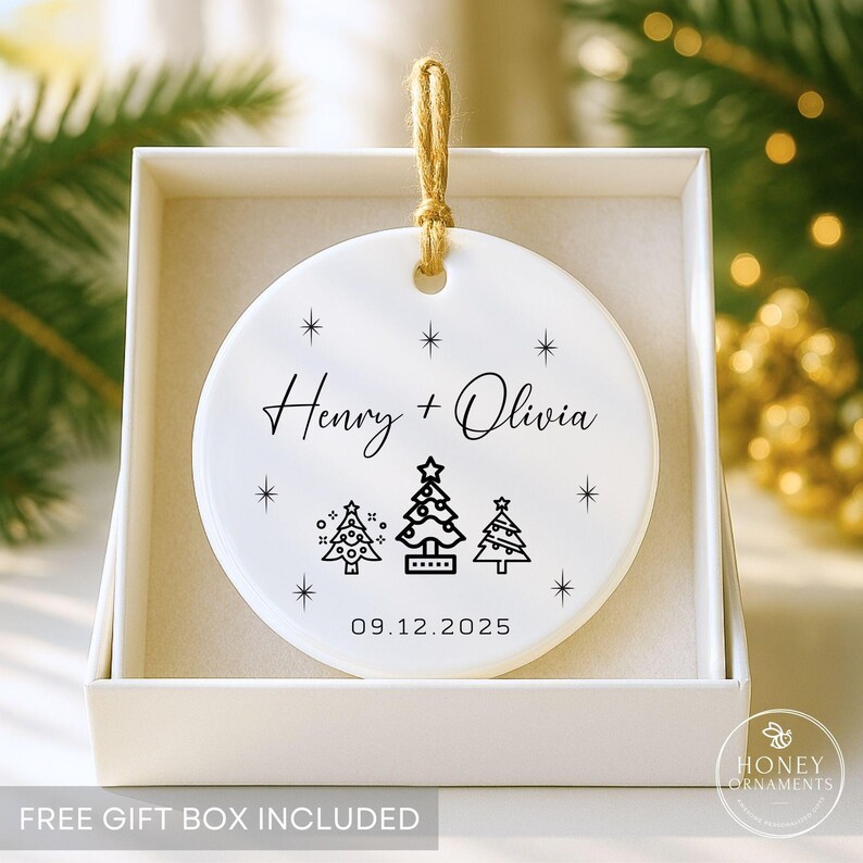 Personalized Engagement Ornament, Custom Engaged Gift, First Christmas Engaged Ornament, Engaged Couple Christmas Gift, Couple Keepsake 2025