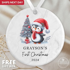 Personalized Baby&#39;s First Christmas Ornament 2025, New Baby Gift, Babys 1st Christmas Ornament, New Baby Keepsake, Custom Baby Name Ornament
