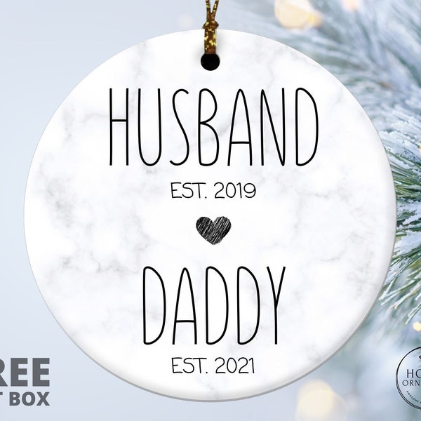 Husband Daddy Ornament - New Dad Gift - First Time Daddy Gift - Future Daddy Gifts - Pregnancy Announcement Reveal, Birthday Keepsake