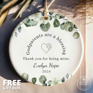Godparents Keepsake Gift, Godmother Ornament Gift, Godmother Gift, Godfather Gift, Thank you Gift, Christening Gift, Godmother Proposal Gift