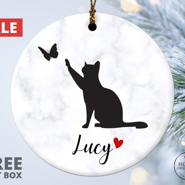 Personalized Cat Loss Ornament, Cat Memorial Gift, Custom Cat Sympathy Gift, Loss of Cat, Pet Loss Gift, Cat Condolence Gift