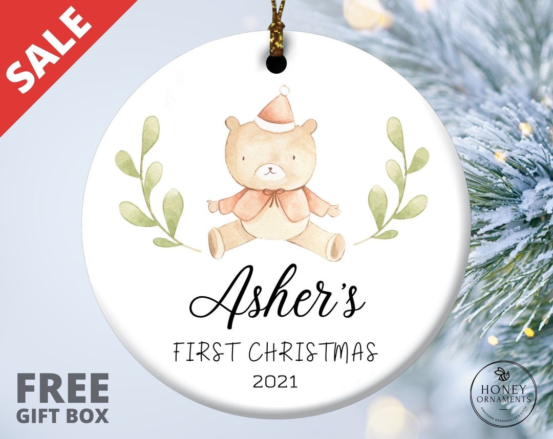 Baby's First Christmas Ornament, Custom New Baby Name Gift