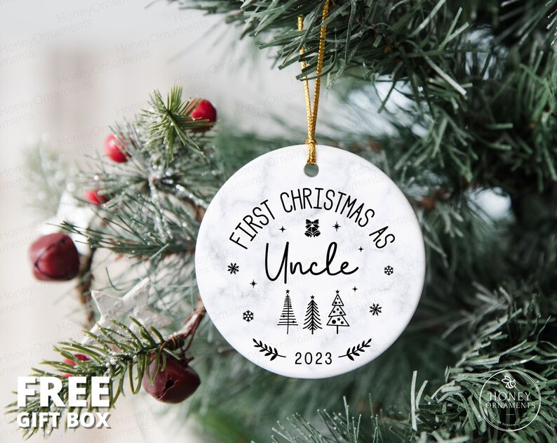 Our First Christmas as Auntie & Uncle Ornament, Baby Announcement Gift ...