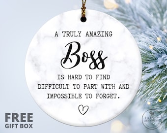 Boss Leaving Gift for Boss Appreciation Ornament Best Boss Ever boss gift for women boss gift for men, A truly amazing boss is hard to find