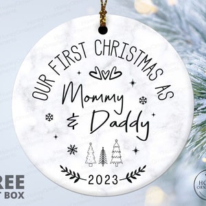 New Parents Ornament, New Parents Expecting Parents Gift, Baby Announcement, Our First Christmas as Mommy and Daddy, New Parents Gift