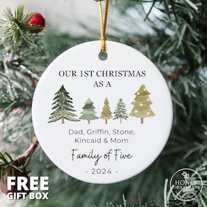 Family of Six Christmas Ornament, Personalized New Baby's First Christmas Ornament, Family of 6, First Christmas Ornament, Family Ornament