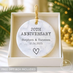 Personalized 20th Anniversary Ceramic Ornament, 20th Anniversary gift, China Anniversary Gift, 20th Wedding Anniversary Gift for Husband