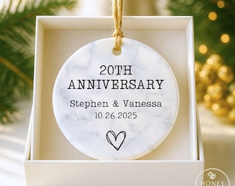 Personalized 20th Anniversary Ceramic Ornament, 20th Anniversary