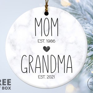 Mom, Grandma Ornament - New Grandma Gift - First Time Grandma Ornament - Future Grandma Gifts - Birthday Keepsake - Mothers Day Gift
