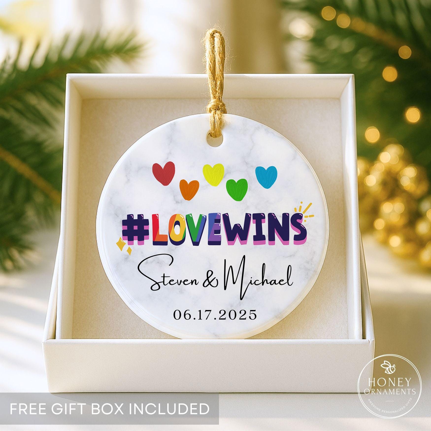 Gay Wedding Gift, Personalized Mr and Mr Ornament, Gay Anniversary Gift