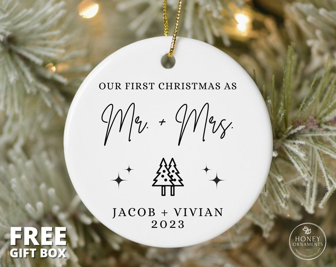 Our First Christmas Married as Mr and Mrs Ornament Personalized First ...