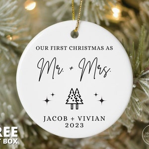 Our First Christmas Married as Mr and Mrs Ornament Personalized First Christmas Married Ornament Mr and Mrs Tree Christmas Ornament Gift