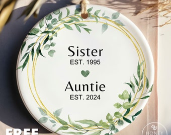 Aunt To Be Gift, New Aunt Gift, Pregnancy Reveal, Baby Announcement, New Auntie Gift, Gift for New Aunt, Promoted to Aunt Christmas Ornament