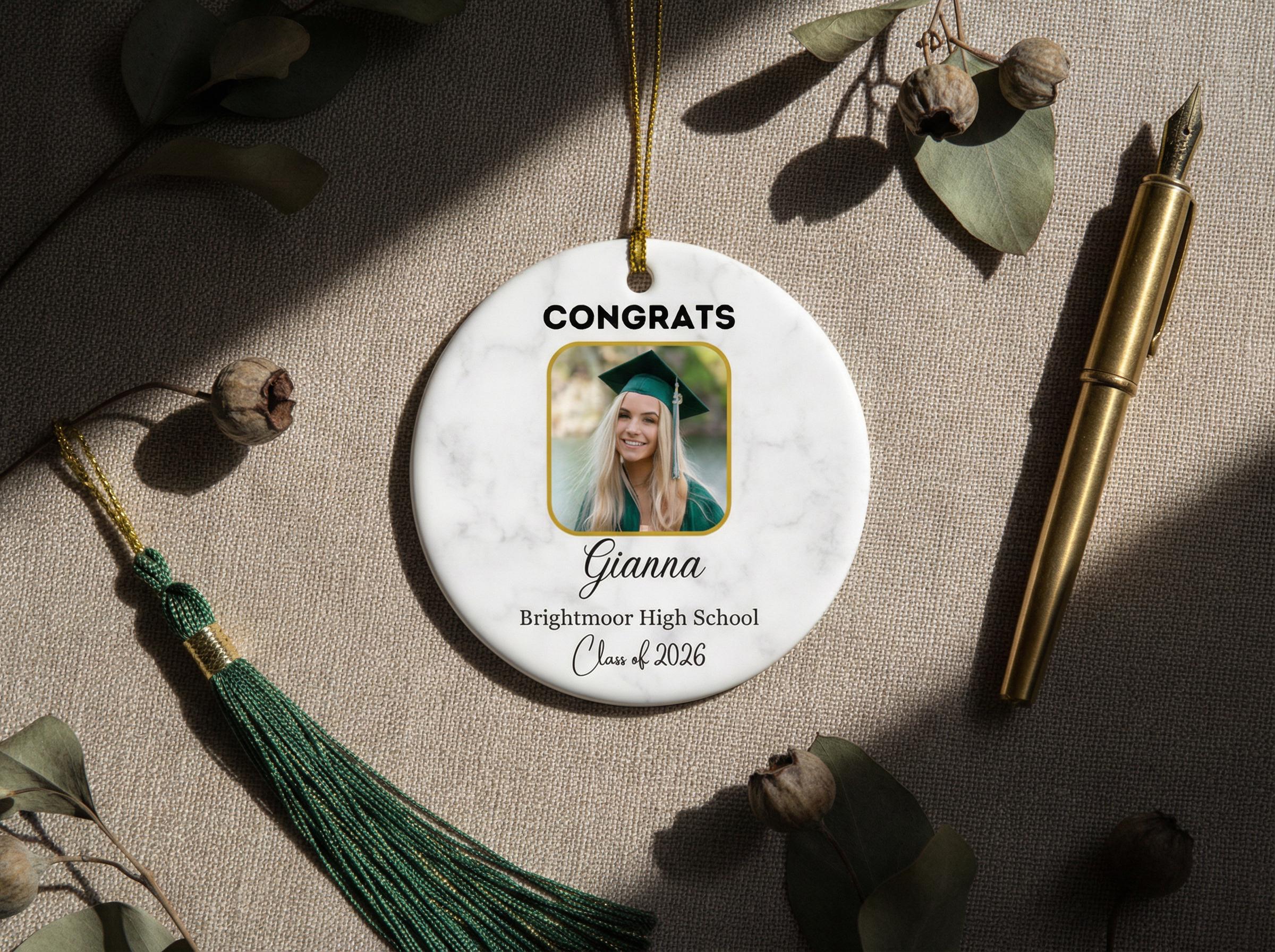 Custom Photo Graduation Ornament Class of 2026, Personalized College ...