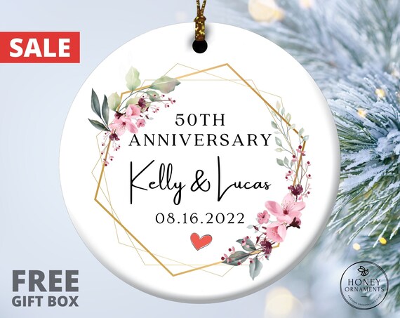 50th Anniversary Gift for Parents, 50th Wedding Anniversary Gifts, Personalized Anniversary Ornament, 50th Wedding Gift, 50 Year Anniversary