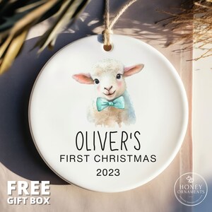 Baby&#39;s First Christmas Ornament - First Christmas Baby Ornament - Custom Baby Name Gifts - Baby Ornament - Personalized - Cute Animals
