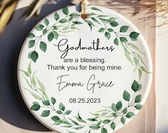 Personalized christmas ornaments godmother