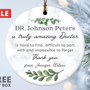 Thank You Gift for Doctor, Doctor Appreciation Gift, Doctor Thank You Ornament, Unique Doctor Gift, Doctor Retirement Gift, Christmas Gift