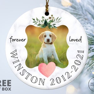 Pet Memorial Photo Ornament, Personalized Dog Loss Gift, Dog Remembrance, Dog Memorial Ornament, Pet Remembrance, Christmas Ornaments