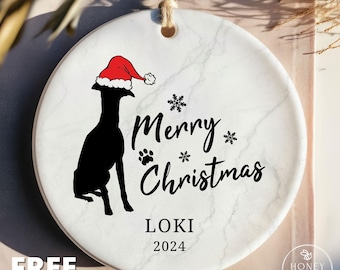 Whippet Ornament, Whippet Christmas, Dog Ornament, Whippet Mom Gift, Whippet Lover Gift, Whippet Owner Gift, Whippet Gifts, Whippet Dad Gift