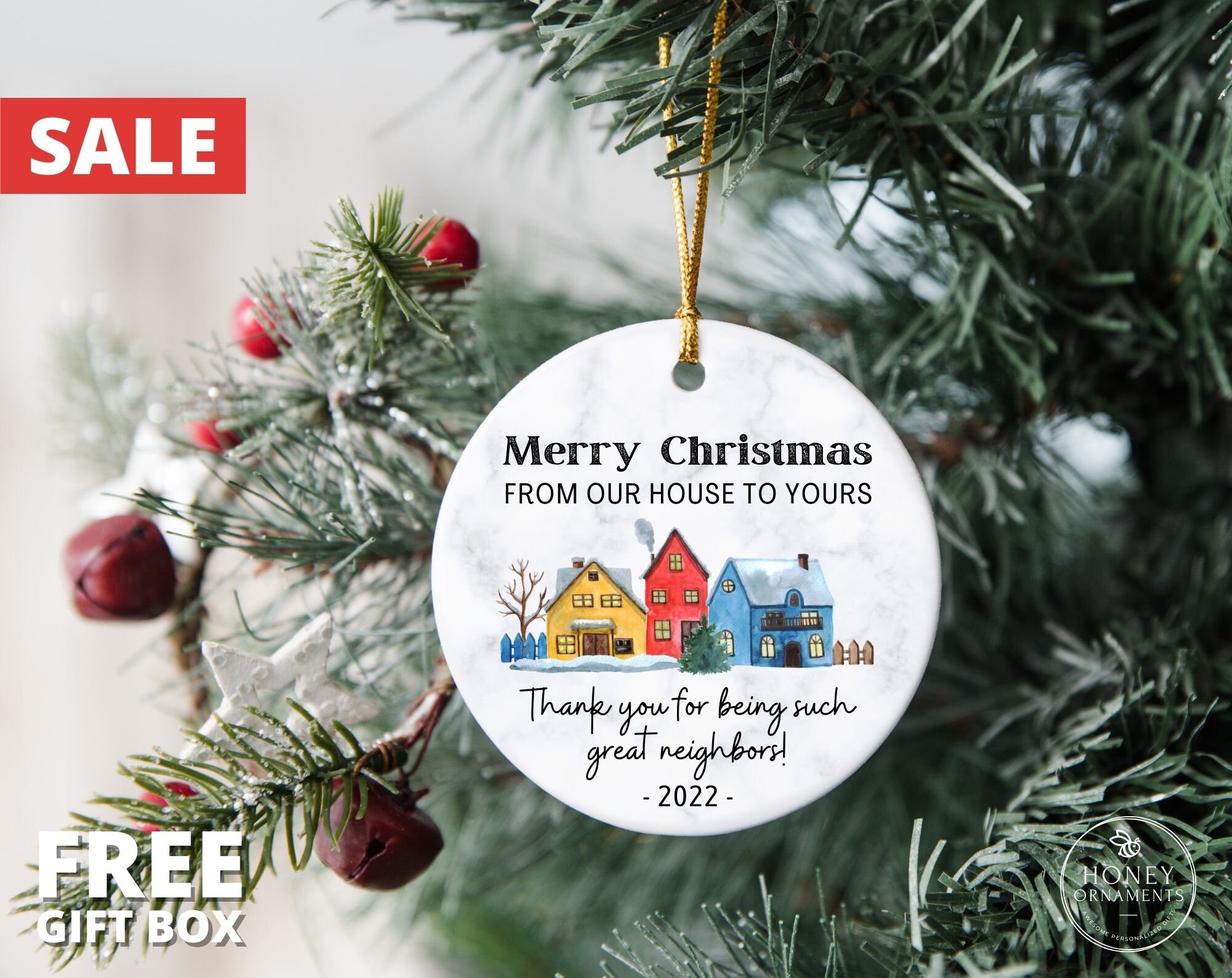 Neighbor Christmas Ornament, Christmas Gift for Neighbor, Best Neighbo –  HoneyOrnaments