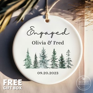 Engaged Christmas Ornament Personalized - First Christmas Engaged - Custom Engagement Keepsake - Engaged Ornament - Engagement Gift - 2025