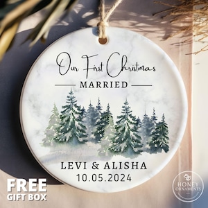 Married Ornament, Wedding Gift, Our First Christmas as Mr and Mrs Gift, Wedding Couples Ornament, First Married Christmas, Newlywed Gift