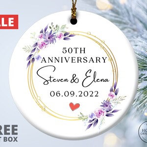 50th Wedding Anniversary Gifts, Golden Anniversary Gifts, Personalized Ornament, 50th Wedding Gift, 50 Year Anniversary Gift for Parents