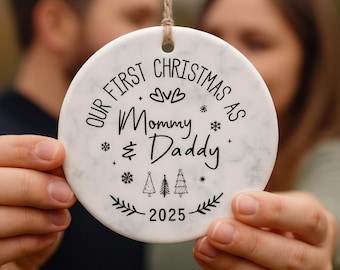 New Parents Ornament, New Parents Expecting Parents Gift, Baby Announcement, Our First Christmas as Mommy and Daddy, New Parents Gift