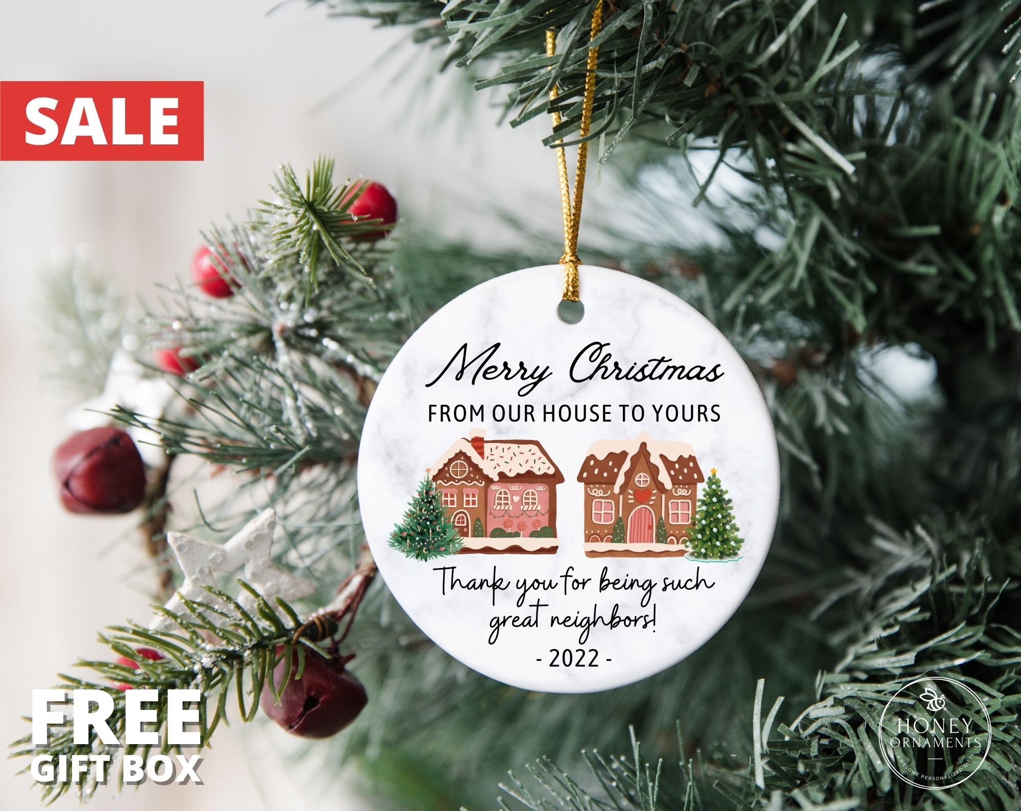 Personalized zip code ornament, New Home Owner Gift, Neighbor Gift