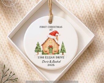 Personalized New Home Ornament 2025, First Christmas Housewarming Gift, Custom Address Keepsake, New Homeowner Christmas Ornament Decor